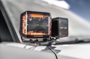 Toyota Tundra Light Mounts - Front - Go Rhino - XE Hood Hinge Cube - Textured Black - `23-`24